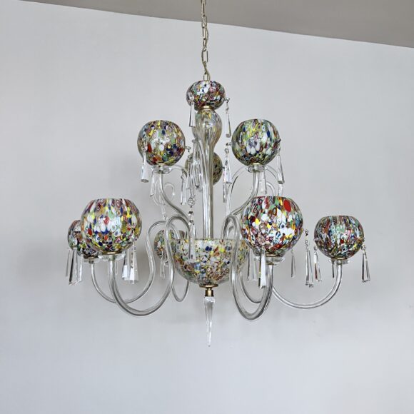 Murano Millefiori Art Glass Chandelier