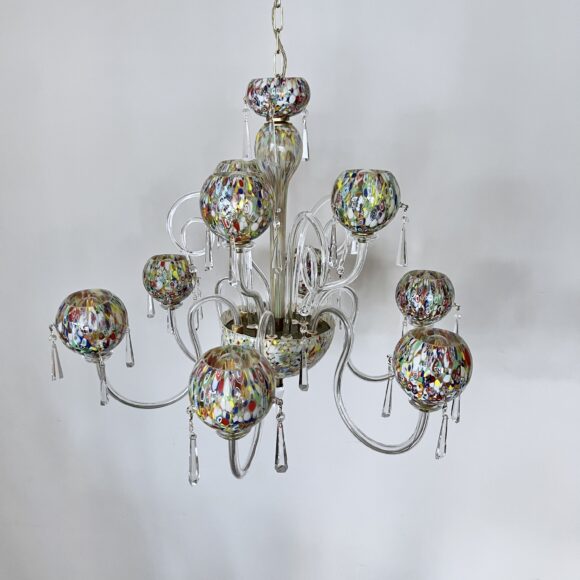 Murano Millefiori Art Glass Chandelier