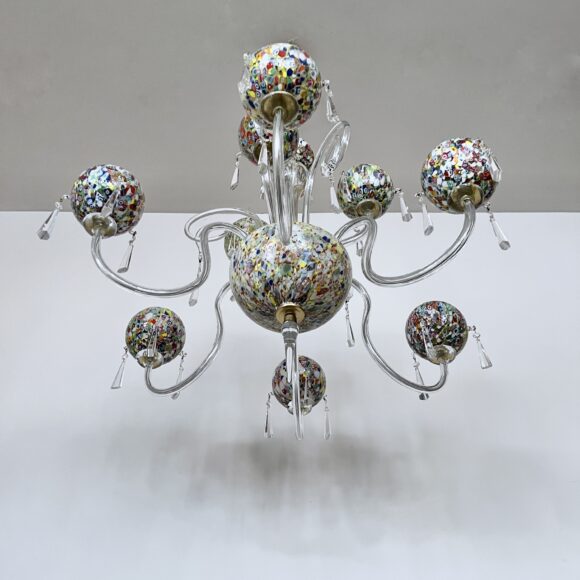 Murano Millefiori Art Glass Chandelier
