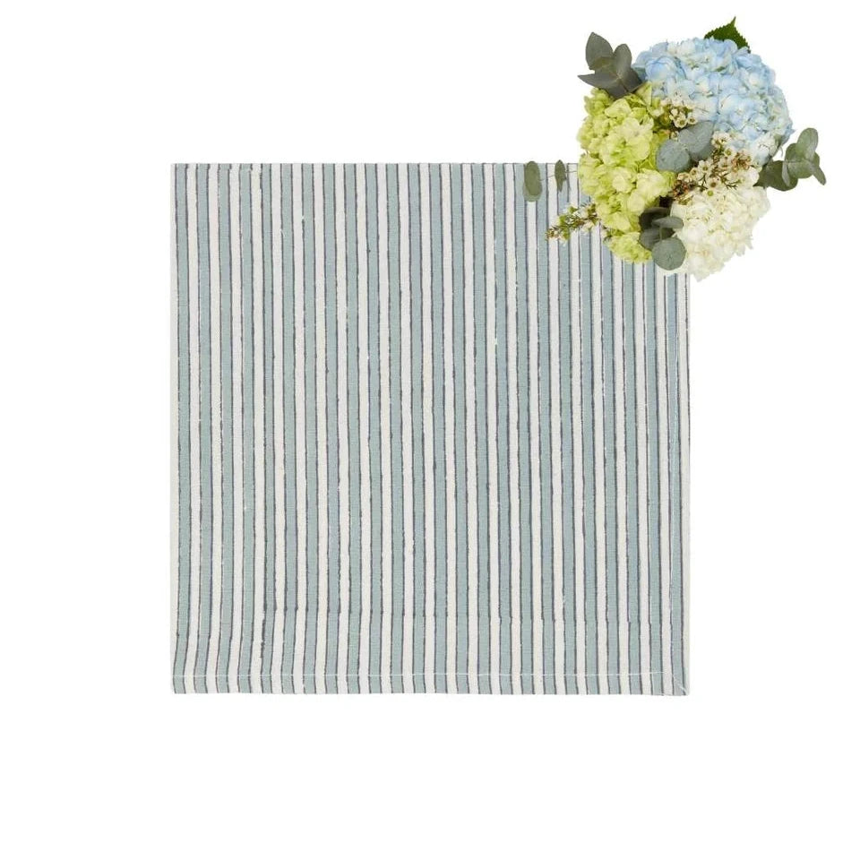 Set of 4 Blue & White Striped Table Napkins | Cass By JJ