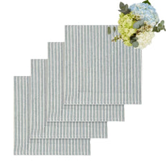 Set of 4 Blue & White Striped Table Napkins | Cass By JJ