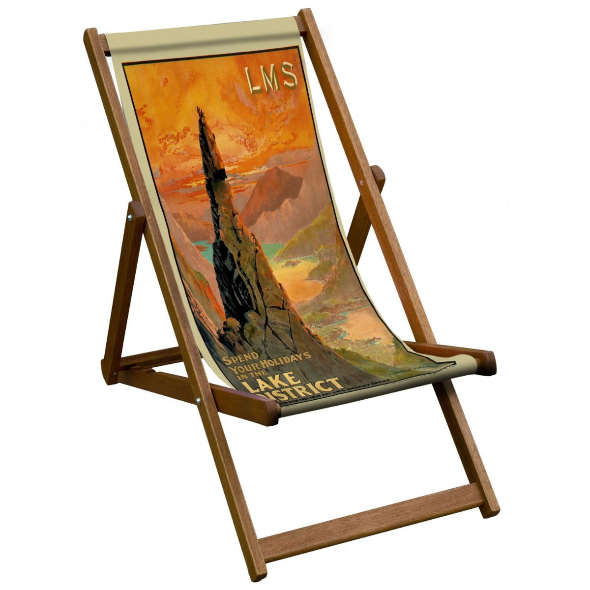 Vintage Inspired Wooden Deckchair- Lake District - National Railway Museum Poster