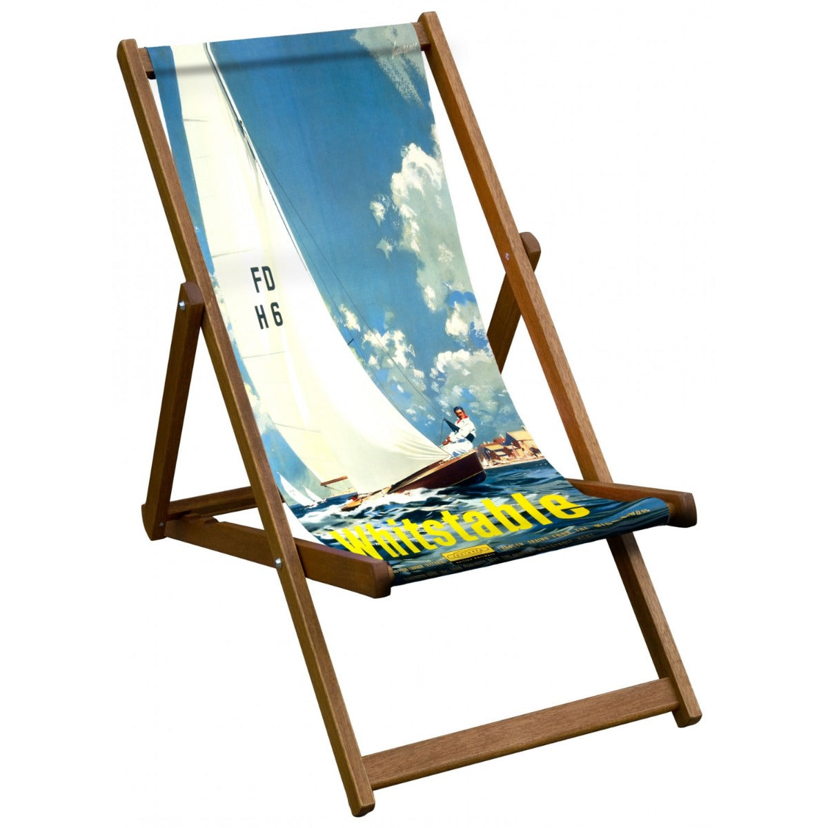 Vintage Inspired Wooden Deckchair- Whitstable- National Railway Museum Poster