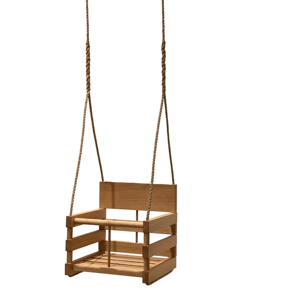 Solid Oak Personalised Baby Swing | Oak & Rope Company