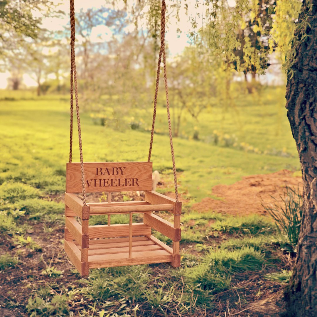 Solid Oak Personalised Baby Swing | Oak & Rope Company
