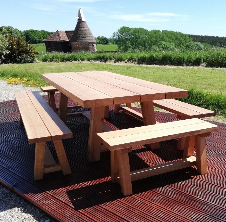Solid Oak Dining Garden Bench