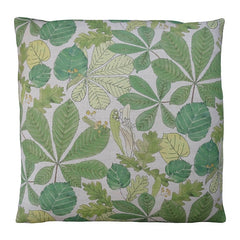 Vibrant Summer Green Leaf' Linen Cushion