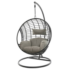 Indoor Outdoor Black Hanging Egg Chair 