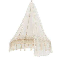 Macrame Hanging Chair With Canopy