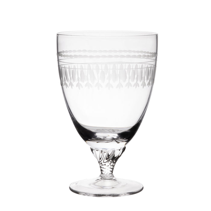Set of 6 Crystal Bistro Wine Glasses with Oval Design