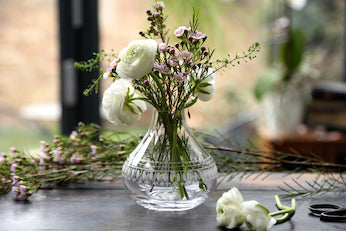 Small Crystal Vase with Oval Design