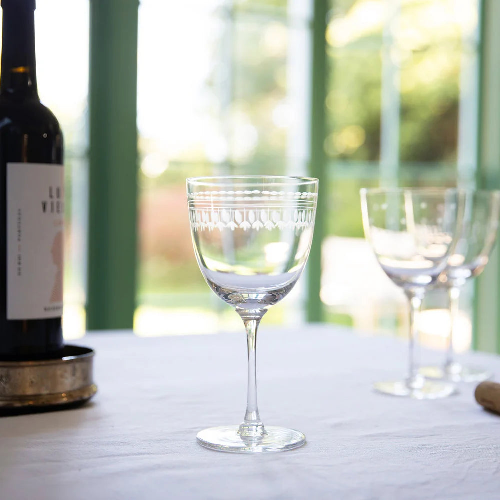 Set of 6 Crystal Red Wine Glasses with Oval Design | The Vintage List