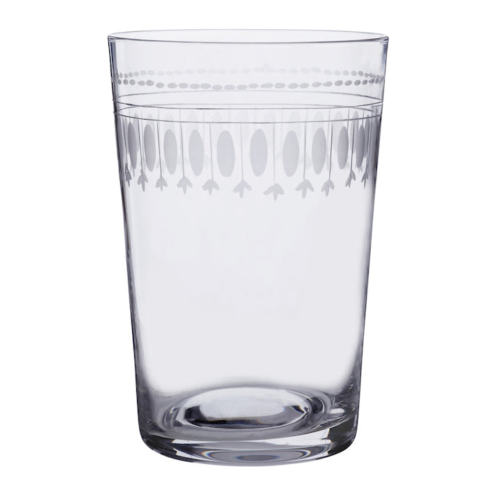 Set of 6 Crystal Tumblers with Oval Design
