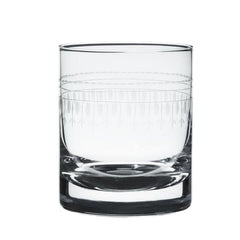 Pair of  Crystal Whiskey Glasses with Oval Design