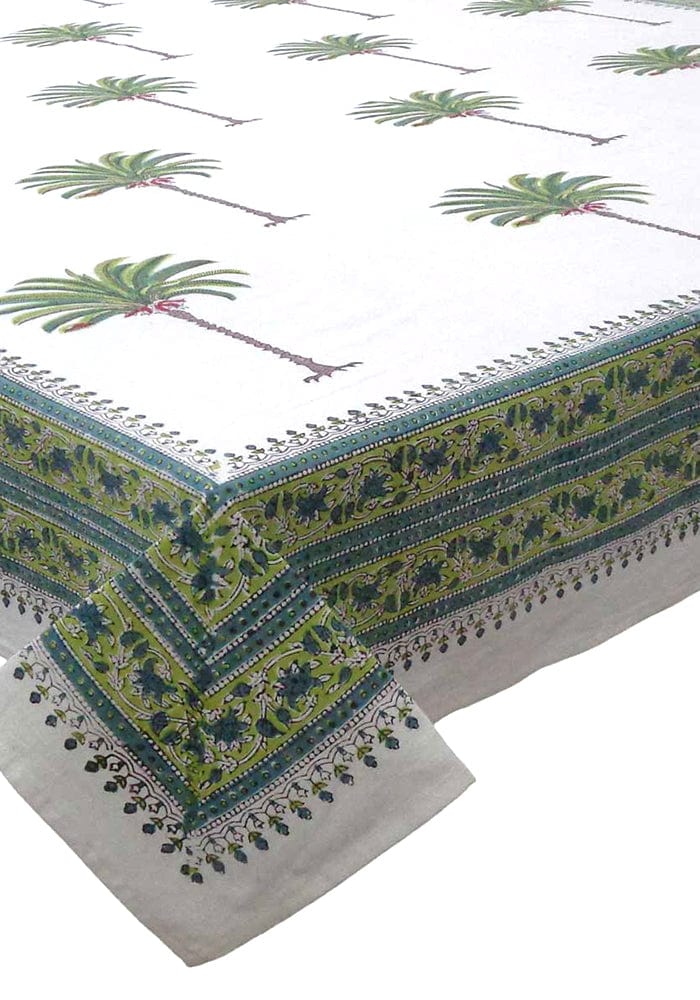 Palm Tree Tablecloth | Cream & Green | Cass By JJ