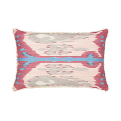 Luxury Silk Rectangular Pink & Fuchsia Ikat Cushion