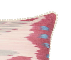 Luxury Silk Square Pink & Fuchsia Ikat Cushion