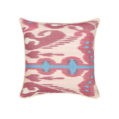 Luxury Silk Square Pink & Fuchsia Ikat Cushion