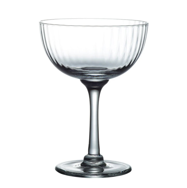 Set of 4 Crystal Champagne Saucers with Ripple Design | The Vintage List