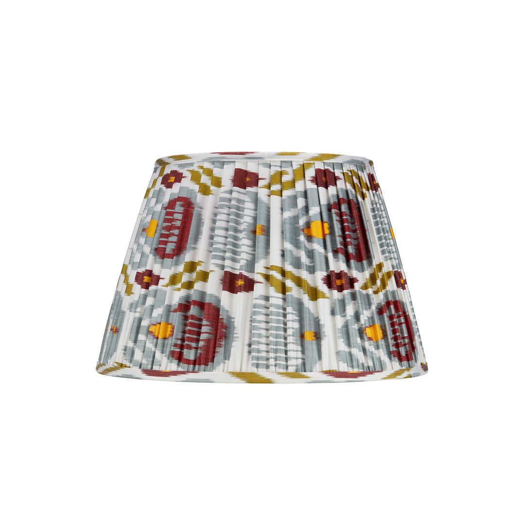 Blue, Red, Green & Mustard Silk Ikat Lampshade 