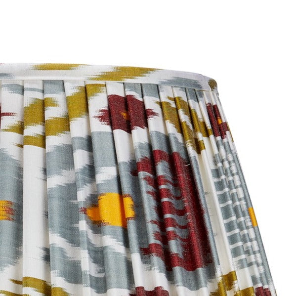  Green & Mustard Silk Ikat Lampshade 