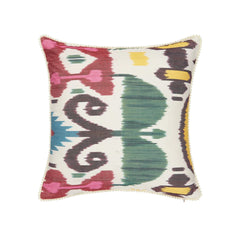 Luxury Silk Square Colourful Ikat Cushion