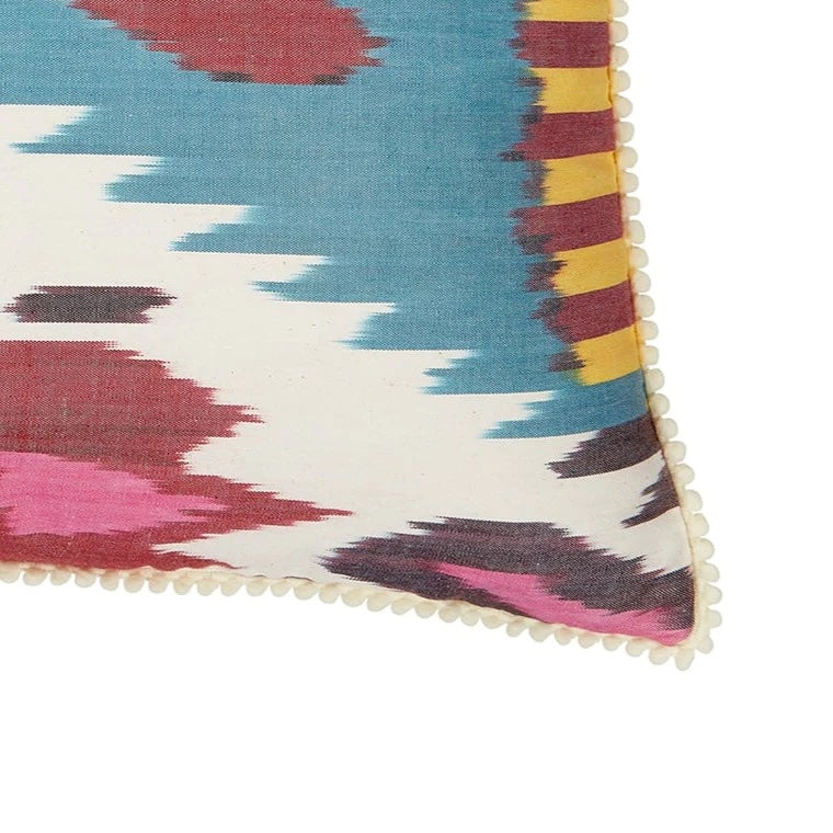 Luxury Silk Rectangular Colourful Ikat Cushion