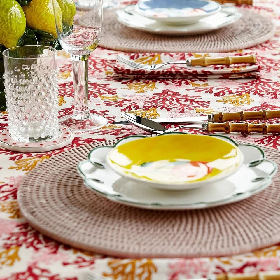 Set of 4 Pink, Red & Amber Coral Napkins | Cass By JJ