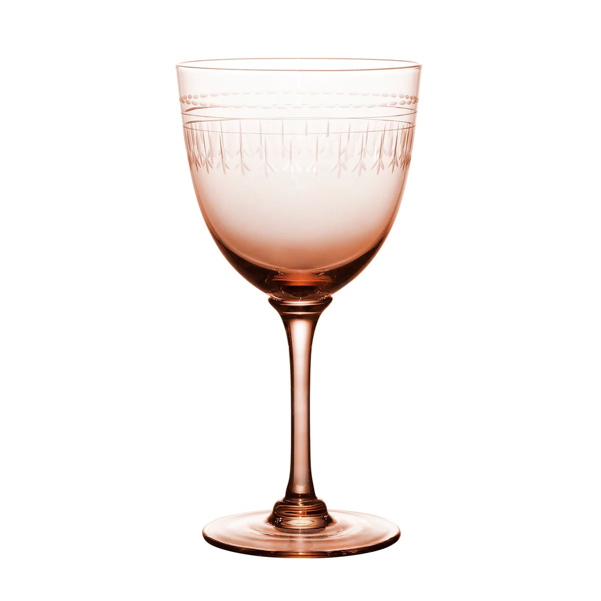 Set of 4 Rose Coloured 'Ovals' Wine Glasses