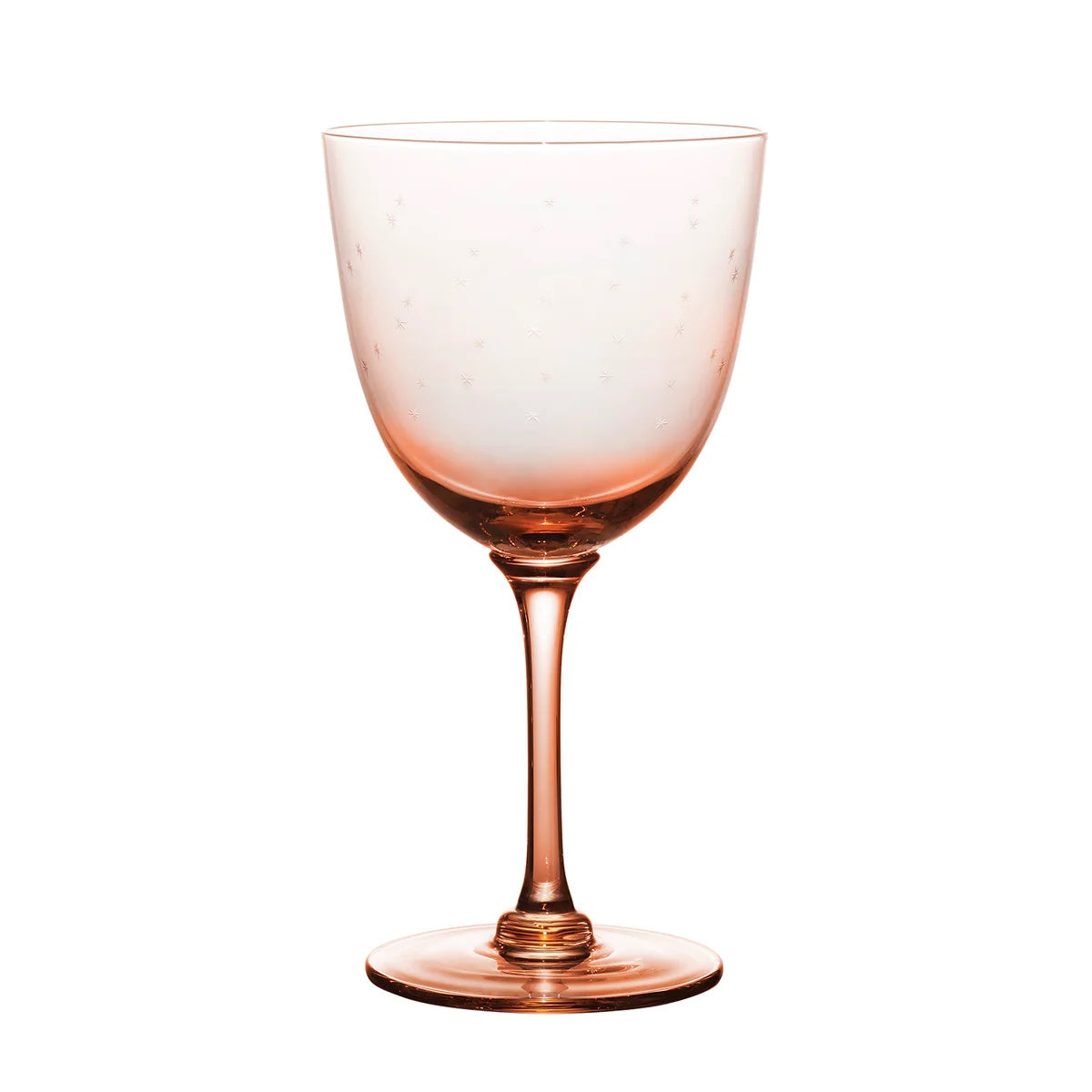 Set of 4 Rose Coloured 'Stars' Wine Glasses