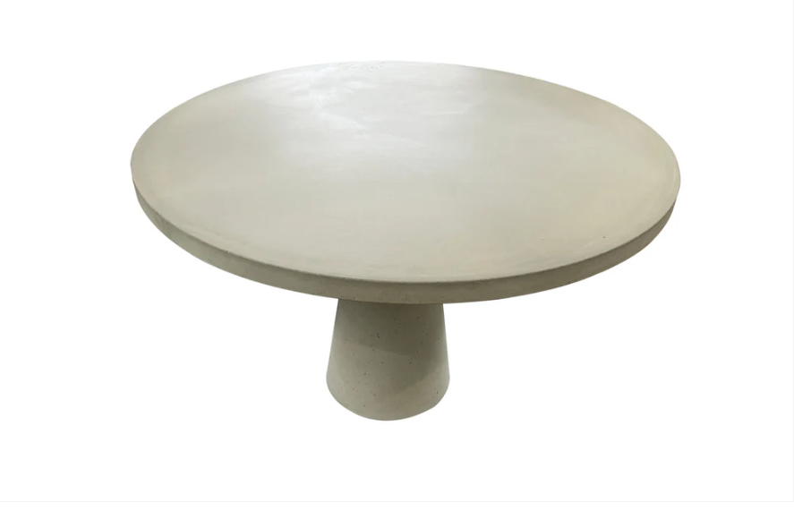 Solid Concrete Round Garden Table- Natural