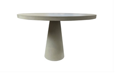 Solid Concrete Round Garden Table- Natural