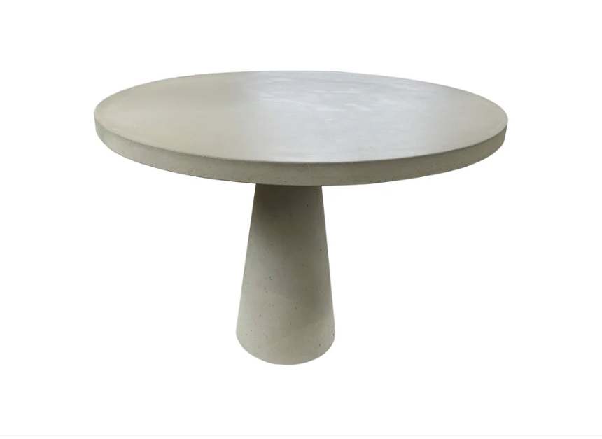 Solid Concrete Round Garden Table- Natural