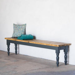 Farmhouse Style Bench with Turned Legs