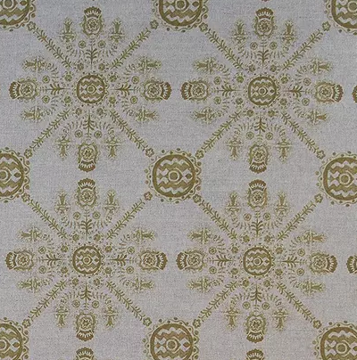 Matyo Kis (Small Print) Linen Fabric in Tokay
