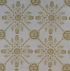 Matyo Kis (Small Print) Linen Fabric in Tokay