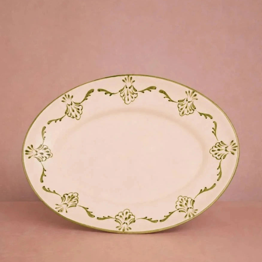 Green Shell Hand-painted Serving Plate | Casa by JJ