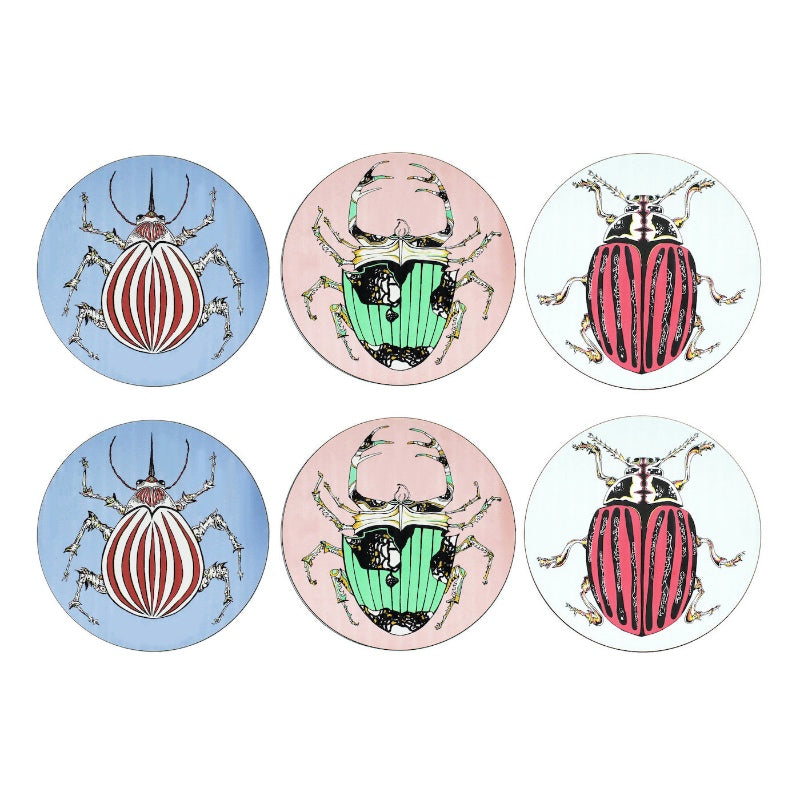 Set of 6 Mixed Scarab Beetle Placemats