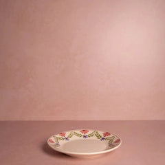 Set of 4 Hand-painted Pink & Blue Floral Side Plates | Casa by JJ