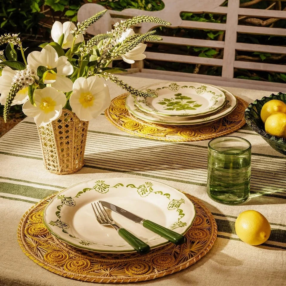 Set of 4 Hand-painted Green Shell Side Plates | Casa by JJ