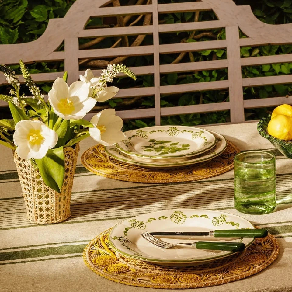 Set of 4 Hand-painted Green Shell Side Plates | Casa by JJ