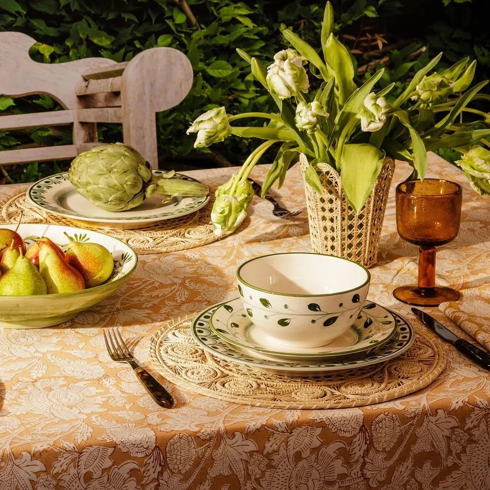 Set of 4 Hand-painted Green Motif Side Plates | Casa by JJ