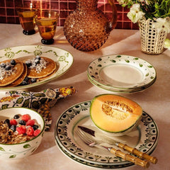 Set of 4 Hand-painted Green Motif Side Plates | Casa by JJ
