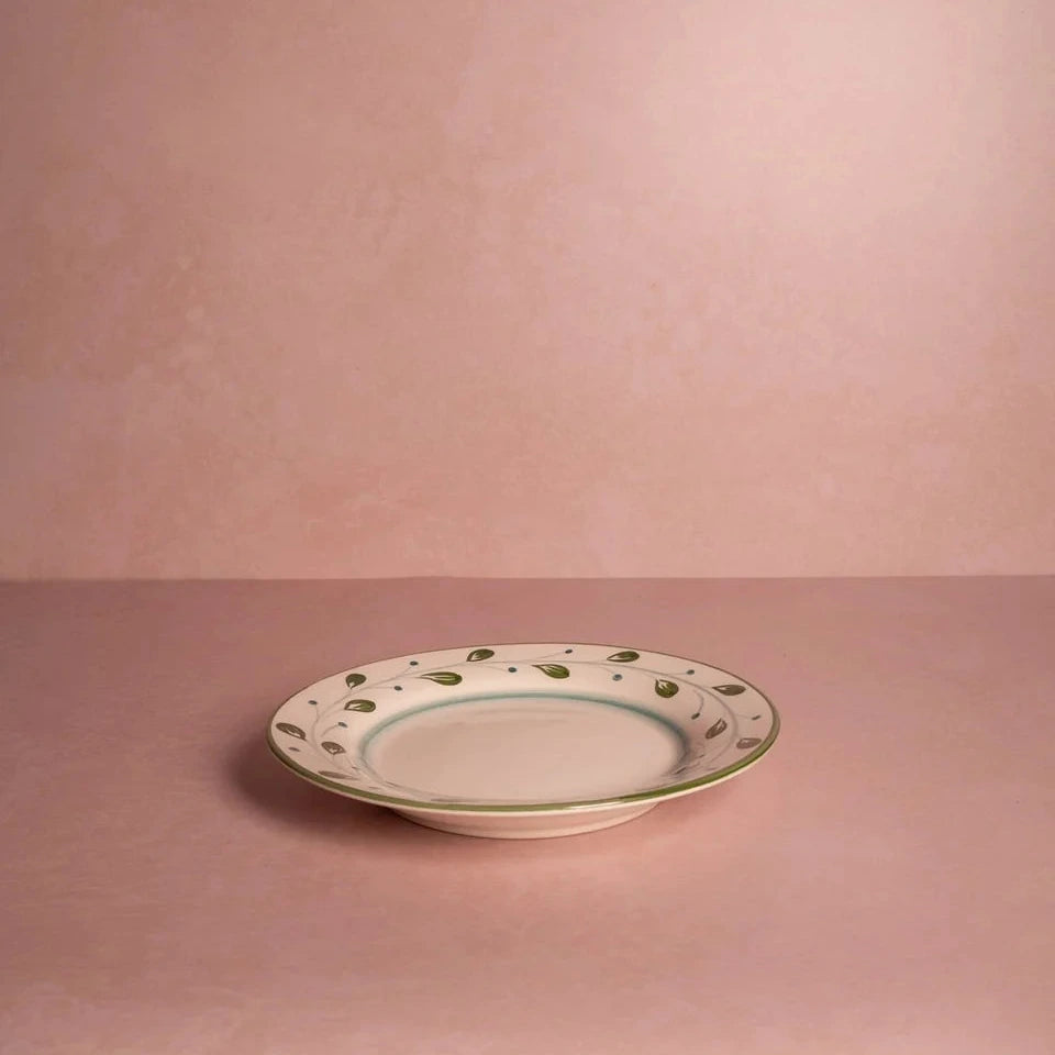 Set of 4 Hand-painted Green Motif Side Plates | Casa by JJ