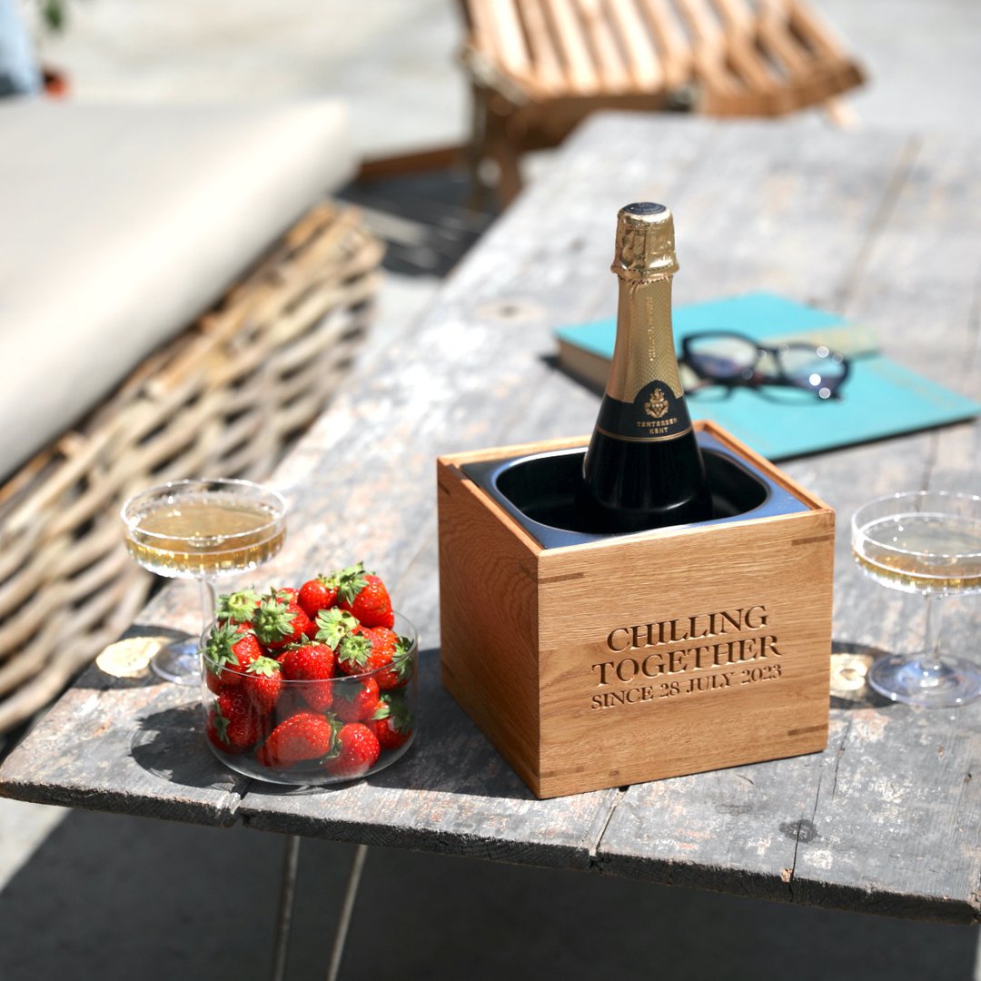 Single Oak Personalised Wine & Champagne Cooler | Oak & Rope Company