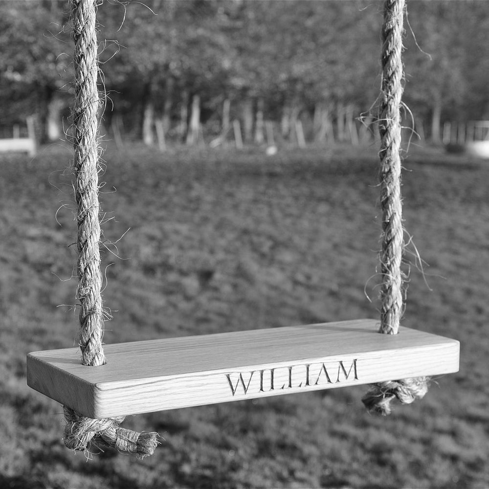 Solid Oak Personalised Small Swing | Oak & Rope Company
