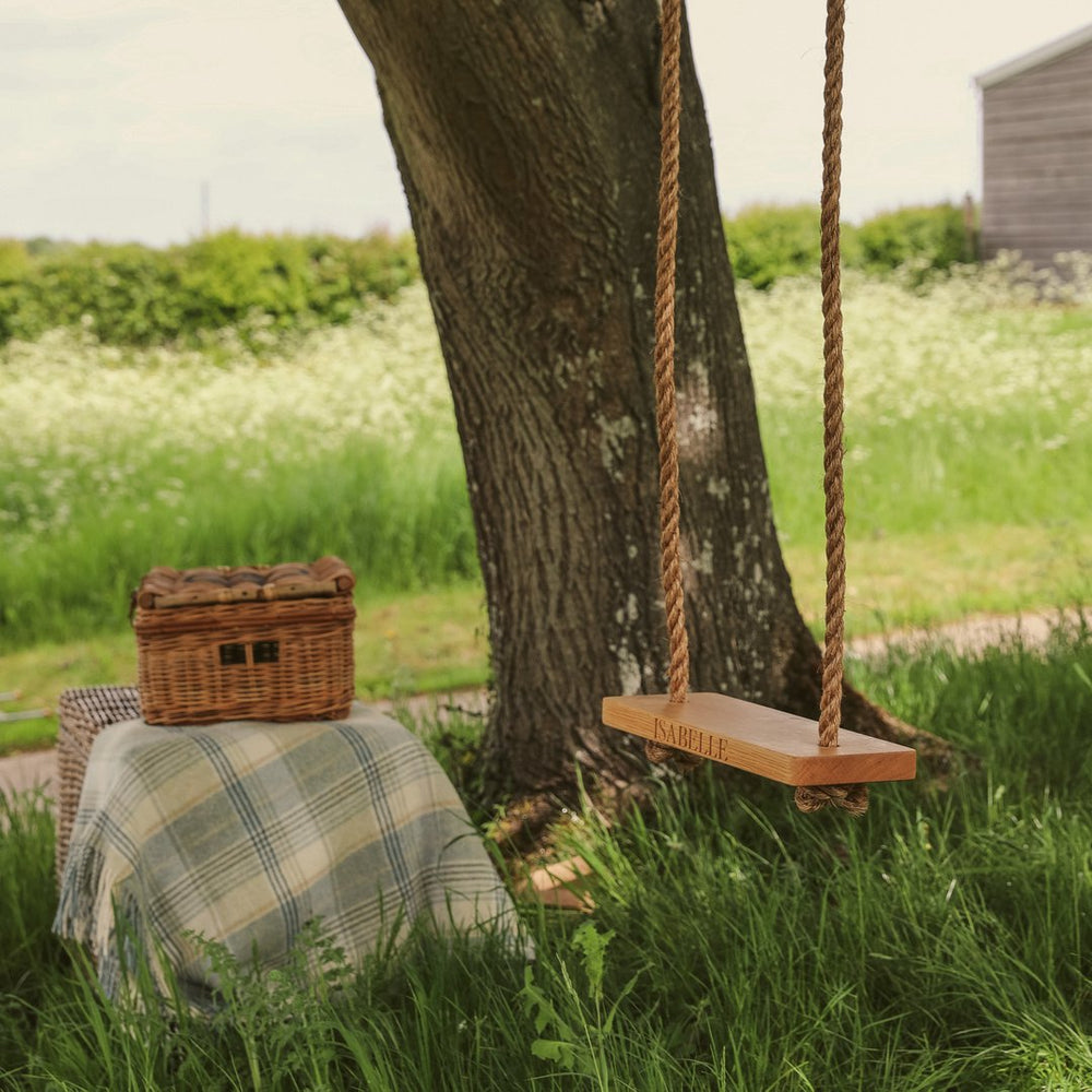 Solid Oak Personalised Small Swing | Oak & Rope Company