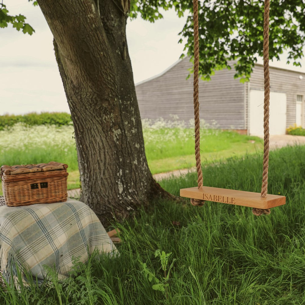 Solid Oak Personalised Small Swing | Oak & Rope Company