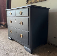 Smart Black Painted Antique Pine Chest of Drawers