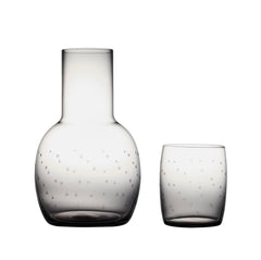 Smoky Crystal Carafe & Glass Set with Stars Design